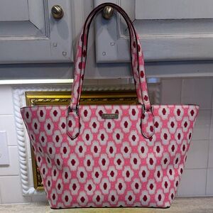 Kate Spade Pink and Gray Patterned Tote
